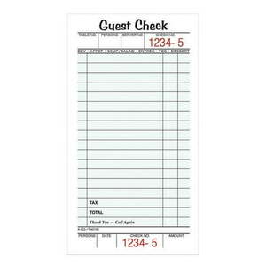 lot 15061 image: Adams Guest Check Form Pads  Single Part  Perforated  50 Sheets per Pad  5 per pack.(3 Pack) & A Spike Recipt Holder
