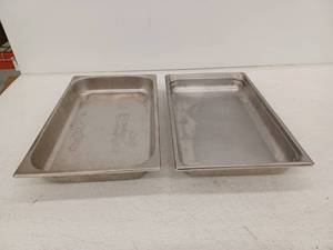 lot 15067 image: Commercial Stainless Steel Steam Table Food Pans (2 Pack)
