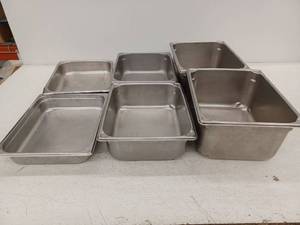 lot 15077 image: 6 Stainless Steel Food Service Pans