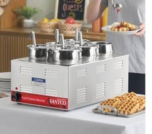 Avantco W50CKR 12 x 20 Full Size Electric Countertop Food Warmer / Topping Station with (6) 2 1/2 Qt. Inset Pots - 120V, 1500W