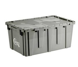 lot 15107 image: Choice 26 78 x 16 78 x 12 18 Gray Stackable Chafer Tote  Storage Box