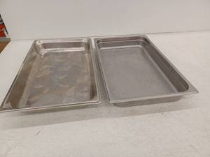 lot 15132 image: Stainless Steel Commercial Food Service Steam Table Pans Approximately 21x13 Height 3 (2Pack)