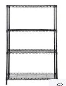 lot 14808 image: Black Metal Rack, Approximately 55Hx36Wx14D