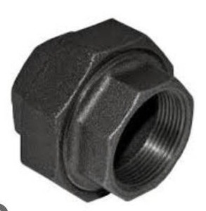 lot 15161 image: 2 Inch Black Malleable Iron Pipe Union Fitting, 12Pack