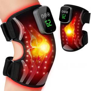 lot 23349 image: Red Light Therapy Knee Brace with Massage, 3 Vibration Knee Massager with 660nm 850nm Infrared Red Light, 5000mAh Cordless Electric Heated Knee Wrap for Knee Joint Elbow, Gift for Men Women - Retail $50