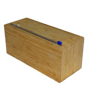 lot 24934 image: Extra Large Vacuum Sealer Bag Roll Dispenser with Slide Cutter - Reusable, Extra Large Bamboo Plastic Wrap Dispenser for Most 12 Rolls - Retail $39