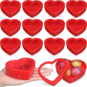 lot 24944 image: Wesiti 6 Pcs Small Heart Shaped Boxes with Window Valentines Day Gift Boxes Plastic Storage Container for DIY Projects Presents Candy Jewelry Mothers Day Gifts (3.5 x 3 x 1.2 Inch,Pink)