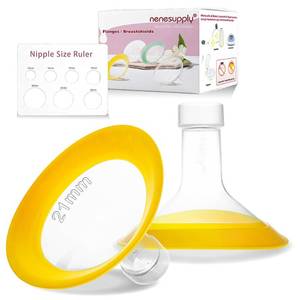 lot 24960 image: Nenesupply 21mm Oval Flanges Compatible with Medela Pump Parts Replacement 21mm Flange for Medela Breast Pumps. Work with Pump in Style Parts Symphony Parts Swing Maxi Harmony and Personalfit Flex - Retail $15