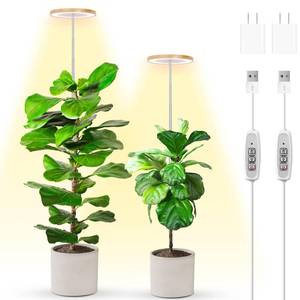 lot 24966 image: LBW Plant Grow Light,72 LEDs Full Spectrum Grow Lights for Indoor Plants,Bamboo Plant Lights with 4812H Timer,Height Adjustable,Ideal for Large Tall Plants,Bamboo,2 Pack - Retail $23