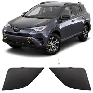 lot 24968 image: CZShiYue Car Accessories Front Bumper Trailer Cover Tow Hook Cover Towing Eye Cap Fit for Toyota RAV4 2016 2017 2018 532850R080 532860R080(Matte Black, Left Driver Side) - Retail $9