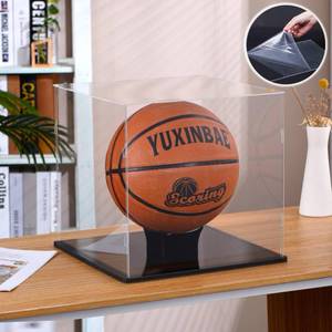 lot 24992 image: SANOSY Clear Acrylic Display Case UV Protected Acrylic Basketball Holder, Display Case for Autographed Basketball, for basketballs, dolls, car models, souvenirs(basketball) - Retail $23