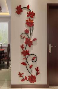 lot 25001 image: 3D Rattan Flower Wall Murals for Living Room Bedroom Sofa Backdrop TV Background, Originality Stickers Gift, Decor Decal (70(H) x 22(W) inches) - Retail $27