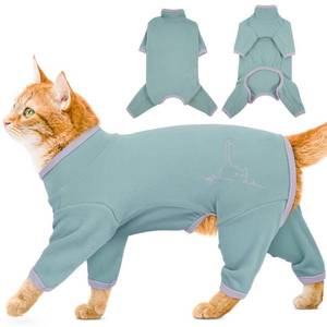 lot 26275 image: ADNIKIA Cat Pajamas for Cats Only, Sticky Hair Cat Clothes, Sphynx Hairless Cats Sweater, Recovery Suit After Surgery, Prevent Lost Hair Kitten Onesie Shirts Costumes Outfits for Pet Large - Retail $22