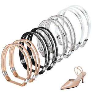 lot 26276 image: 4 Pairs High Heels Shoe Straps, 4 Styles Rhinestone Shoe Lace For Heels Detachable Shoe Straps for Loose Shoes Anti-Loose Shoe Straps for High Heels Sandals Slippers - Retail $9