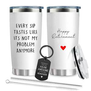lot 26284 image: Happy Retirement Gifts For Men Women 2025 - Every Sip Tastes Like Its Not My Problem Anymore Tumbler - Good Bye Gift - Retired Travel Mug 20 Oz For Coworker, Friend, Teacher, Boss, Sisters, Mom - Retail $21