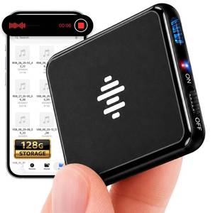lot 26328 image: Voice Activated Recorder, Double-Sides Magnetic Voice Recorder with Playback, Audio Recorder with AI-Intelligent Noise Reduction, 70H Continuous for Lectures - Retail $60