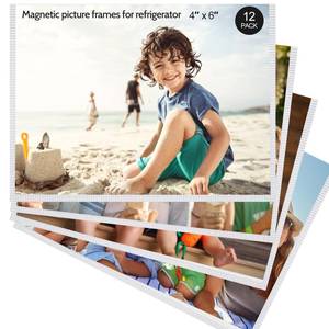 lot 26335 image: vivinin Magnetic Picture Frame, 12 Pack Magnetic Frame Reusable, Magnetic Photo Frames for Refrigerator 4x6 With White Border, Refrigerator Magnets For Pictures Suitable Home, School, Office - Retail $7