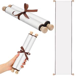 lot 26344 image: Epakh 1 Pcs Blank Scroll Paper with Wood Rods for Naughty or Nice List, Writing, Wedding Vows, Drawing, Cosplay Prop, Renaissance, Tabletop Role - Retail $16