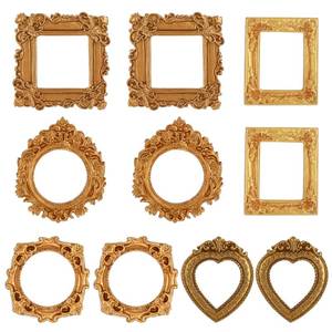 lot 26347 image: Ajcotahm 10 PCS Mini Picture Frames, Vintage Mini Gold Frames Antique Tiny Picture Frames for DIY Jewelry Display Holiday Party Christmas Photography Wall Decor - Retail $8
