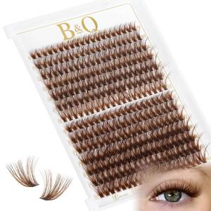 lot 31183 image: B&Q Mocha Brown Lash Clusters  280 Pcs Brown Wispy & Natural Eyelash Clusters for Beginner DIY, Complete Lash Extension with Beauty, Fake Eyelashes for Natural Look��40D50D 9-16mm) - Retail $9