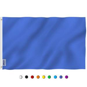 lot 31191 image: Anley Fly Breeze 3x5 Foot Solid Blue Flag - Vivid Color and Fade proof - Canvas Header and Double Stitched - Plain Royal Blue Flags Polyester with Brass Grommets 3 X 5 Ft - Retail $7