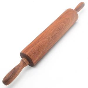 lot 31212 image: TUSIWIT Classic Sapele Wooden Rolling Pin With Handles,Wood Baking Roller Large (17.3L x 2.3W) - Retail $21