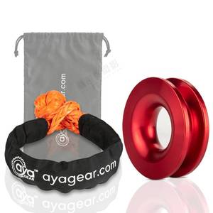 lot 32586 image: AyA Gear Soft Shackle and Snatch Recovery Ring - 35000LBS Breaking Strength Synthetic Road Recovery Rope 38 X 22 Inch Rope Shackle with Extra Sleeves for Sailing SUV ATV Off Road Recovery - Retail $31