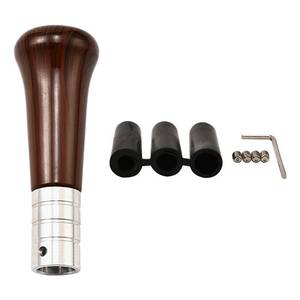 lot 32654 image: XIMINZ Wood Grain Gear Shifter Knob, Universal Car Gear Shift 5 Speed Manual Knobs Aluminum Alloy Stick Shift Handle with 3 Threaded Adapters M8 M10 M12, Style B - Retail $15