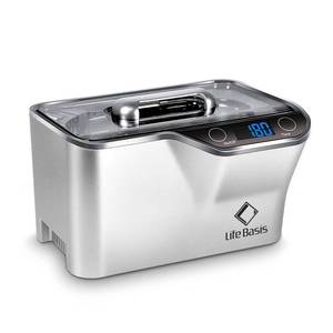 lot 32659 image: LifeBasis Ultrasonic Cleaner, Professional 45kHz Ultrasonic Jewelry Cleaner 20 Ounces (600ML) with Digital Timer, Watch Holder Ultrasonic Glasses Cleaner for Rings, Coins, Watches, Dentures, Silver - Retail $37