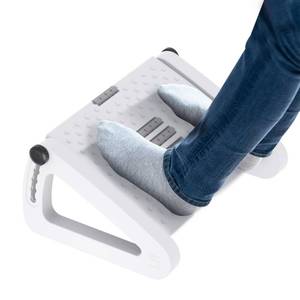 lot 32663 image: ZLMHYYM Foot Rest for Under Desk At Work - Six Heights Adjustable Under Desk Footrest - Ergonomic Foot Stools for Under Office Desks - Desks Foot Rest with Massage Rollers - Leg Rest for Chair (White) - Retail $20