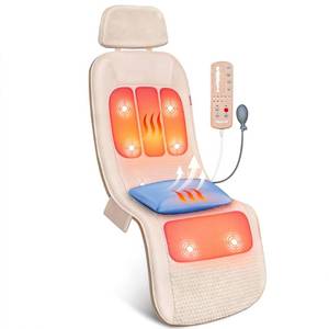 lot 62132 image: Heycool Full Body Massage Mat with Heat, Vibration Back Massager, Massage Chair Pad, 10 Vibration Motors, 2 Heating Levels, Removable Lumbar Traction & Relaxation, Foldable, Gifts - Retail $60