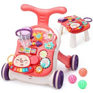 lot 62139 image: CUTE STONE Baby Walker for Boys Girls, 2 in 1 Sit-to-Stand Learning Walker and Activity Center, Baby Walking Toy, Early Learning Push Toy Gift for Infant - Retail $38