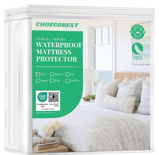 lot 48503 image: Choegobest Tencel Jersey Waterproof Mattress Protector Queen