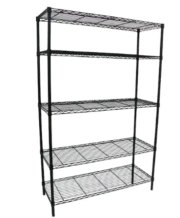 lot 7793 image: HDX 5-Shelf Wire Storage Unit 36x72x16 Black - Retail $89