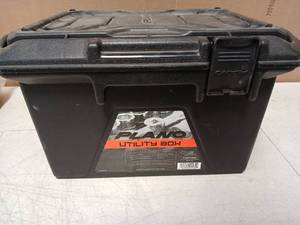 lot 61990 image: Plano Utility Storage Box with Handle see pics. Missing latch on one side - Retail $25