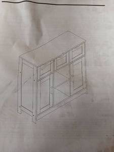lot 61993 image: Black Wood Entertainment Center TV Stand Cabinet - Retail $75