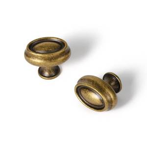 lot 2802 image: Yanxia Set of 12 Matte Black Double-Ring Cabinet Knobs Modern Kitchen Hardware with Concave Center Design Contemporaty Drawer Handles