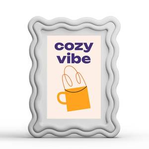 lot 2809 image: YESKAY 5x7 Picture Frame with Mat for 4x6,Cute Wavy Edge Photo Frame with Real Glass,Wooden Scalloped Frame for Tabletop or Wall Hanging,White,1 Pack