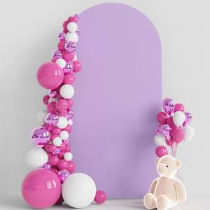lot 2811 image: Wokceer 6.6FT Wedding Arch Cover Spandex Fitted Wedding Arch Stand Covers Round Top Chiara Arch Backdrop Cover for Birthday Party Ceremony Banquet Decoration Lavender