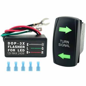 lot 2820 image: ALTBET Turn Signal Rocker Switch with Flasher Green LED OnOffOn Compatible with ATV UTV RV Vehicle Off-Road Pickup Tractor Boat Motorcycle Universal Turn Signal Switch (Switch & Flasher)