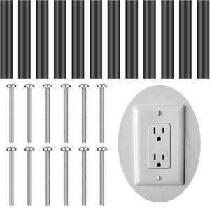 lot 2852 image: Ripeng Outlet Spacers Electrical Outlet Box Extender Kit Electrical Switch and Receptacle Spacers 24 Pack (12 Tubes and 12 Screws)(Black)