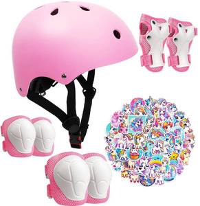 lot 2861 image: Kids Bike Helmet Set,CPSC Certified with Knee Elbow Wrist Pads Guards,Toddler Adjustable Blue Helmet for Ages 2-14 Girl Child,Sports Protective Gear Set for Bicycle Skate Scooter Rollerblading