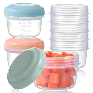 lot 2871 image: 8 Pack Reusable Plastic Containers with Lids - 4 oz Small Deli Containers for Snack, Puree, Dressing & Freezer Use - Dishwasher Safe, BPA Free