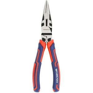 lot 2883 image: WORKPRO Premium 8 Needle Nose Pliers  Paper Clamp Precision  Heavy-Duty CRV Steel  Large Soft Grip with Wire Cutter  Long Nose Cutting Pliers  W 8-inch