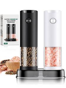 lot 2888 image: Electric Salt and Pepper Grinder Set Automatic Grinder for Kitchen Battery Pepper Mill Shakers Adjustable Coarseness Upgraded Larger Capacity with Led Gifts for Mom