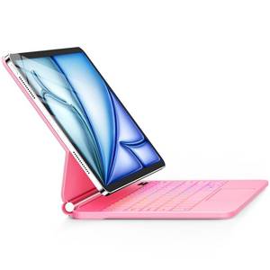 lot 2901 image: Keyboard Case for iPad Air 13 inch (M42026 M3 2025M2, 2024),iPad Pro 12.9 inch (3456th Gen)�Magic-Style Magnetic Floating Cantilever Stand Backlit Keyboard Case with Multi-Touch Trackpad Pink