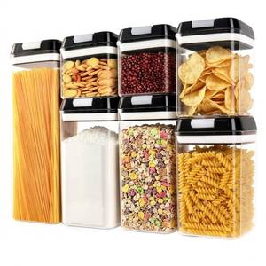 lot 2907 image: OMIO Airtight Food Storage Containers 7 Pcs, BPA-Free Kitchen Canisters with Intrusive Seal Lids & Silicone Gasket for Cereal, Flour, Pasta - Leak Proof, Stackable Pantry Organizers