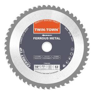 lot 2933 image: TWIN-TOWN 10-Inch 52 Teeth Dry Cut Steel and Ferrous Metal Cermet Saw Blade with 1-Inch Arbor