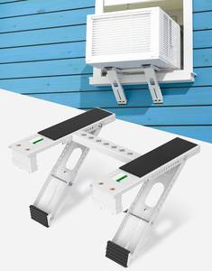 lot 2934 image: Plusluck Window Air Conditioner Support Bracket Heavy Duty Window AC Bracket with 2 Arms, Up to 220 lbs - Universal Fit 5,000 to 24,000 BTU Window Units - Adjustable Crossbar Level Non-Slip Mat