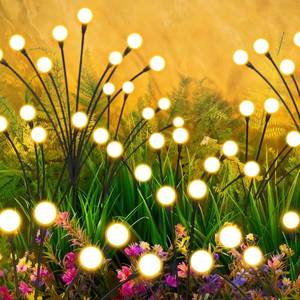 lot 2935 image: Solar Lights Outdoor-6Pack 48LEDs Solar Garden Firefly Lights Outside,Solar Powered Light Outdoor and Garden Decorative IP65 Waterproof,Yard Patio Pathway Decor,Gardening Gifts for Women,Warm White